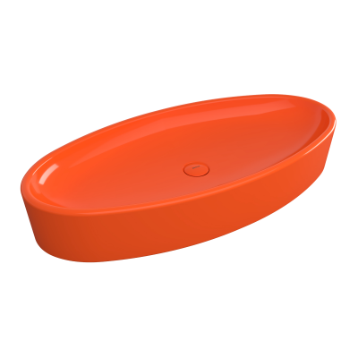 Bocchi Vessel Elips Çanak Lavabo 85 cm Parlak Turuncu - 1