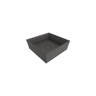 Bocchi Vessel Kare Tezgah Üstü Lavabo 38 cm Mat Antrasit - 1