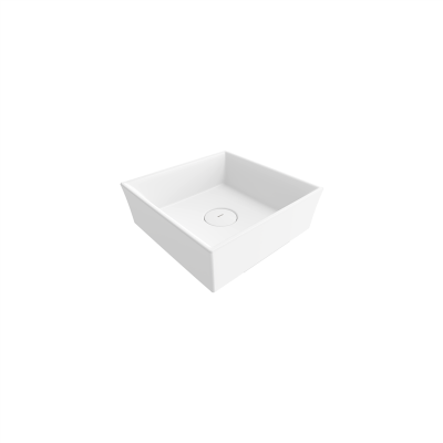 Bocchi Vessel Kare Tezgah Üstü Lavabo 38 cm Mat Beyaz - 2