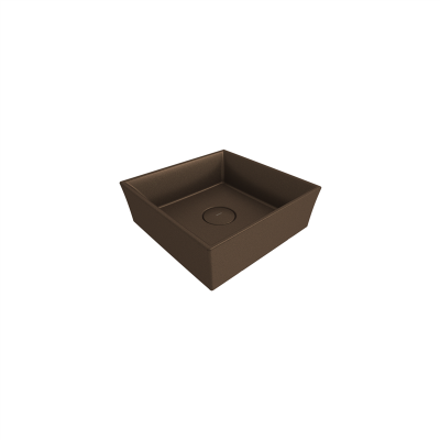 Bocchi Vessel Kare Tezgah Üstü Lavabo 38 cm Mat Bronz - 3