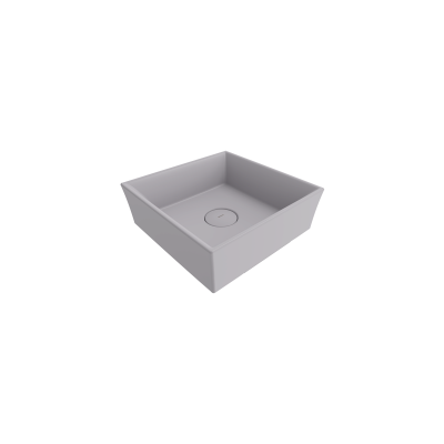Bocchi Vessel Kare Tezgah Üstü Lavabo 38 cm Mat Gri - 1