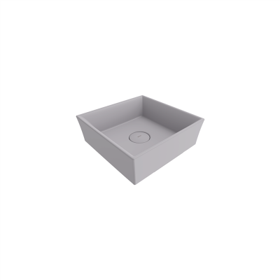 Bocchi Vessel Kare Tezgah Üstü Lavabo 38 cm Mat Gri - 3