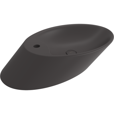 Bocchi Vessel Yatay Çanak Lavabo 72 cm Mat Antrasit - 3
