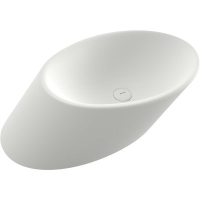 Bocchi Vessel Yatay Çanak Lavabo 72 cm Mat Beyaz - 3