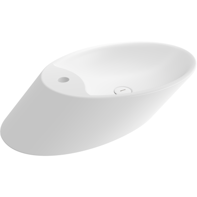 Bocchi Vessel Yatay Çanak Lavabo 72 cm Mat Beyaz - 2