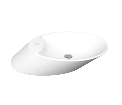 Bocchi Vessel Yatay Çanak Lavabo 72 cm Mat Beyaz - 1