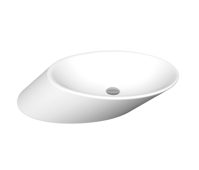 Bocchi Vessel Yatay Çanak Lavabo 72 cm Mat Beyaz - 1