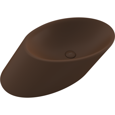 Bocchi Vessel Yatay Çanak Lavabo 72 cm Mat Kahve - 3