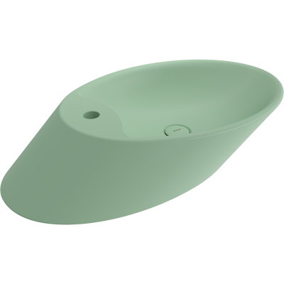 Bocchi Vessel Yatay Çanak Lavabo 72 cm Mat Mint Yeşil - 2