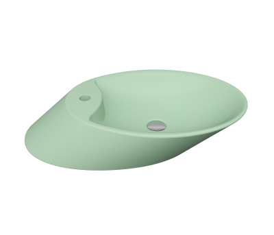 Bocchi Vessel Yatay Çanak Lavabo 72 cm Mat Mint Yeşil - 1