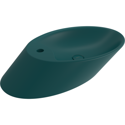 Bocchi Vessel Yatay Çanak Lavabo 72 cm Mat Petrol Mavisi - 2