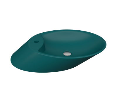 Bocchi Vessel Yatay Çanak Lavabo 72 cm Mat Petrol Mavisi - 1