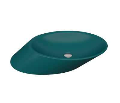 Bocchi Vessel Yatay Çanak Lavabo 72 cm Mat Petrol Mavisi - 1