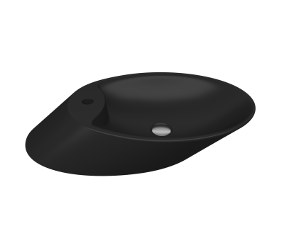 Bocchi Vessel Yatay Çanak Lavabo 72 cm Mat Siyah - 1