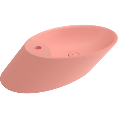 Bocchi Vessel Yatay Çanak Lavabo 72 cm Mat Somon - 3