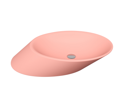 Bocchi Vessel Yatay Çanak Lavabo 72 cm Mat Somon - 1