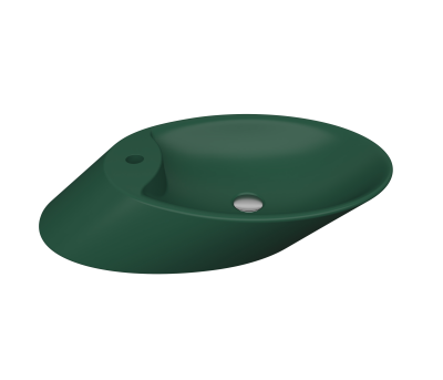 Bocchi Vessel Yatay Çanak Lavabo 72 cm Mat Yeşil - 1