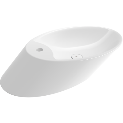 Bocchi Vessel Yatay Çanak Lavabo 72 cm Parlak Beyaz - 3