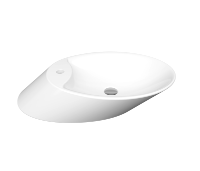 Bocchi Vessel Yatay Çanak Lavabo 72 cm Parlak Beyaz - 1
