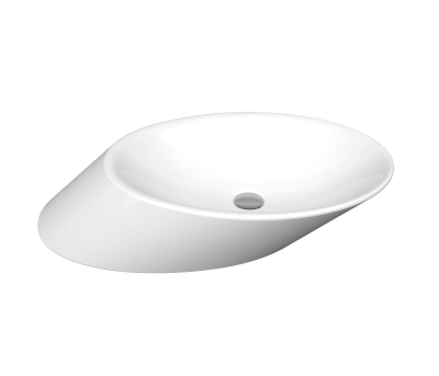 Bocchi Vessel Yatay Çanak Lavabo 72 cm Parlak Beyaz - 1