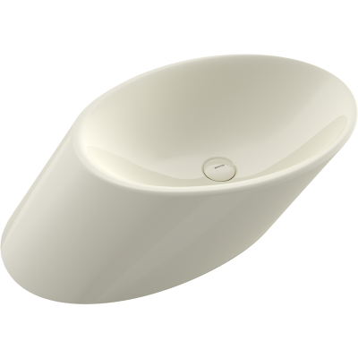 Bocchi Vessel Yatay Çanak Lavabo 72 cm Parlak Bisküvi - 2