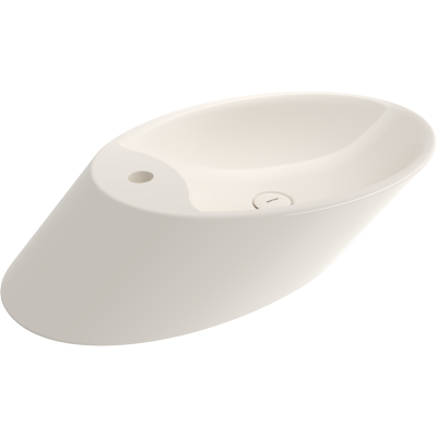 Bocchi Vessel Yatay Çanak Lavabo 72 cm Parlak Bisküvi - 2