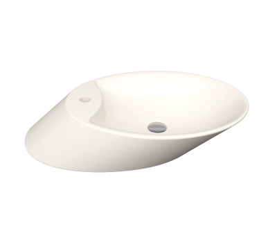 Bocchi Vessel Yatay Çanak Lavabo 72 cm Parlak Bisküvi - 1
