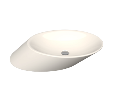 Bocchi Vessel Yatay Çanak Lavabo 72 cm Parlak Bisküvi - 1