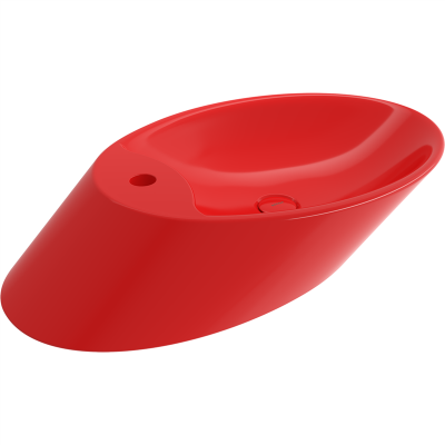 Bocchi Vessel Yatay Çanak Lavabo 72 cm Parlak Kırmızı - 2