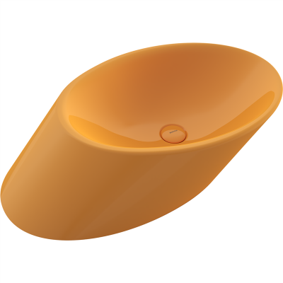 Bocchi Vessel Yatay Çanak Lavabo 72 cm Parlak Mandalina Sarısı - 2