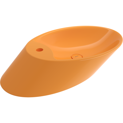 Bocchi Vessel Yatay Çanak Lavabo 72 cm Parlak Mandalina Sarısı - 2