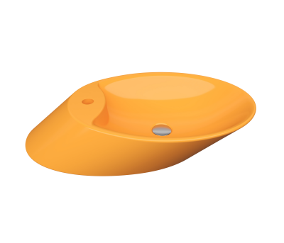 Bocchi Vessel Yatay Çanak Lavabo 72 cm Parlak Mandalina Sarısı - 1