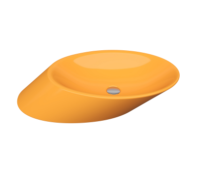 Bocchi Vessel Yatay Çanak Lavabo 72 cm Parlak Mandalina Sarısı - 1