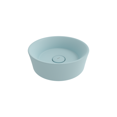 Bocchi Vessel Yuvarlak Çanak Lavabo 38 cm Mat Buz Mavisi - 2
