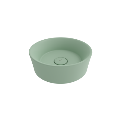 Bocchi Vessel Yuvarlak Çanak Lavabo 38 cm Mat Mint Yeşil - 3