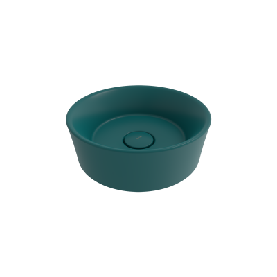 Bocchi Vessel Yuvarlak Çanak Lavabo 38 cm Mat Petrol Mavisi - 1