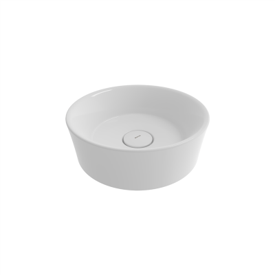 Bocchi Vessel Yuvarlak Çanak Lavabo 38 cm Parlak Beyaz - 2