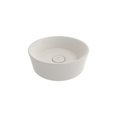 Bocchi Vessel Yuvarlak Çanak Lavabo 38 cm Parlak Bisküvi - 1
