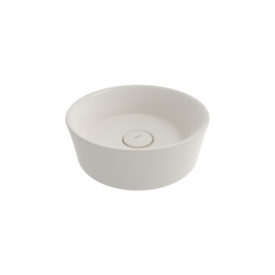 Bocchi Vessel Yuvarlak Çanak Lavabo 38 cm Parlak Bisküvi - 2