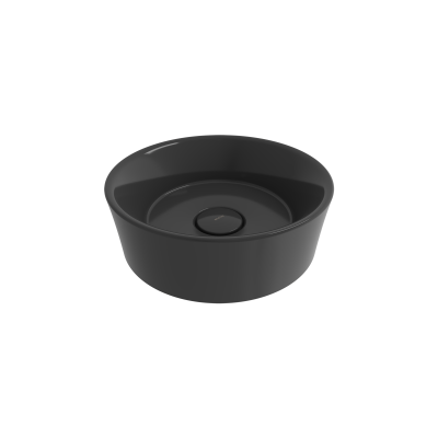 Bocchi Vessel Yuvarlak Çanak Lavabo 38 cm Parlak Siyah - 1