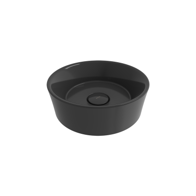 Bocchi Vessel Yuvarlak Çanak Lavabo 38 cm Parlak Siyah - 2