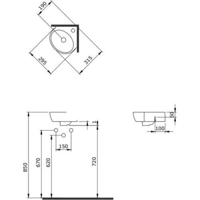 Bocci Taormina Arch Köşe Lavabo 30 cm Parlak Burgonya Bordosu - 4