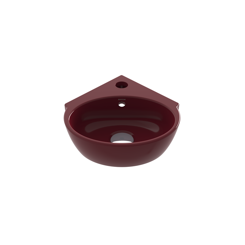 Bocci Taormina Arch Köşe Lavabo 30 cm Parlak Burgonya Bordosu - Bocchi (1)