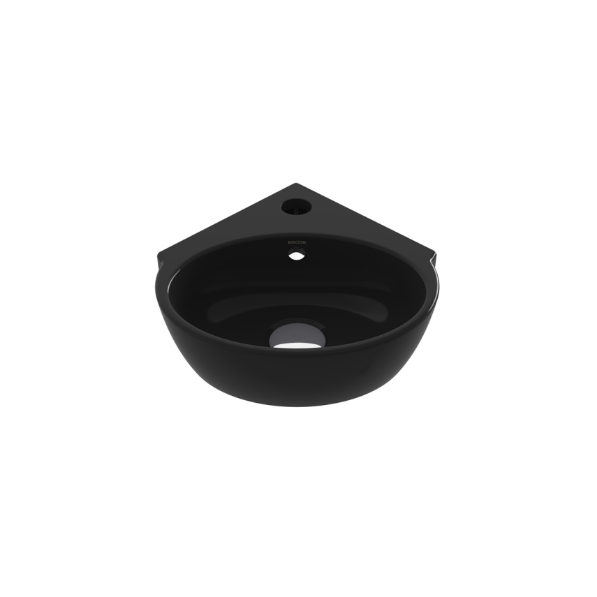 Bocci Taormina Arch Köşe Lavabo 30 cm Parlak Siyah - Bocchi