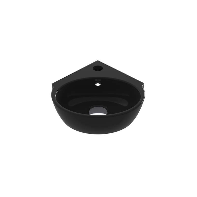Bocci Taormina Arch Köşe Lavabo 30 cm Parlak Siyah - Bocchi (1)