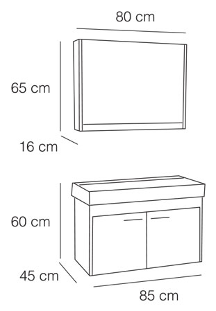 Fym Lina 85 cm Banyo Dolabı - Fym (1)