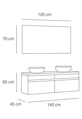 Fym Luxess 140 cm Banyo Dolabı - 3