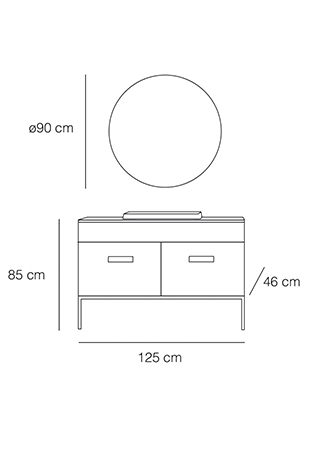 Fym Porto 125 cm Antrasit Banyo Dolabı - Fym (1)