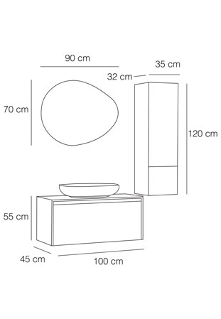 Fym Reneta Banyo Boy Dolabı - Fym