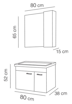 Fym Urla 80 cm Banyo Dolabı - 3